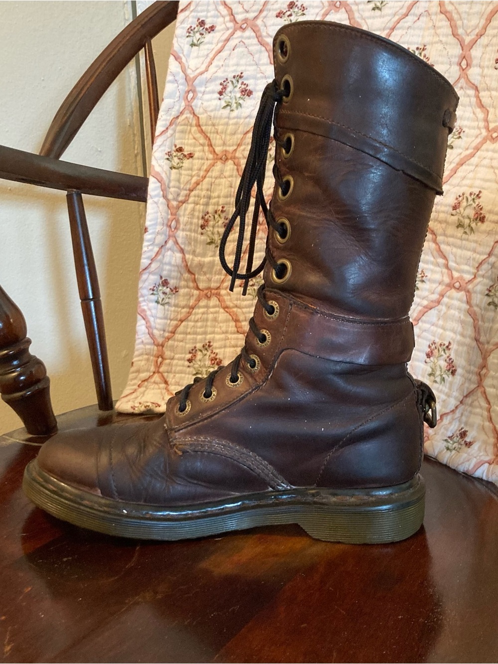 Dr Martens Brown Triumph Mid-Calf Lace-Up Boots - Picture 7 of 15